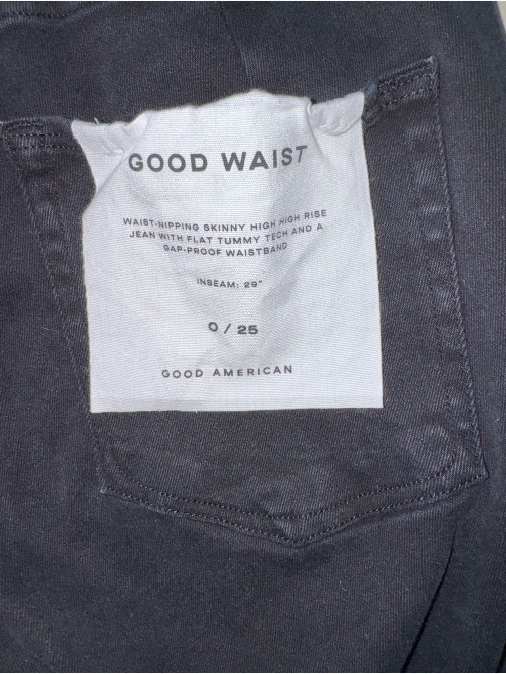 Good American Good Waist Button Fly Skinny 0 25 - Picture 9 of 12